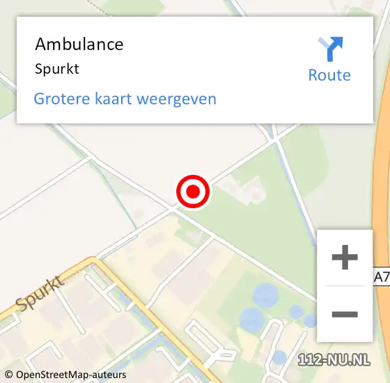 Locatie op kaart van de 112 melding: Ambulance Spurkt op 24 november 2014 17:58