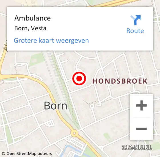 Locatie op kaart van de 112 melding: Ambulance Born, Vesta op 25 november 2014 14:56