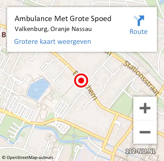 Locatie op kaart van de 112 melding: Ambulance Met Grote Spoed Naar Valkenburg, Oranje Nassau op 25 november 2014 19:42