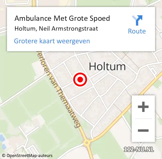 Locatie op kaart van de 112 melding: Ambulance Met Grote Spoed Naar Holtum, Neil Armstrongstraat op 26 november 2014 14:31