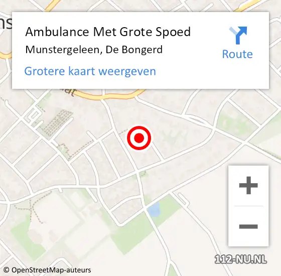Locatie op kaart van de 112 melding: Ambulance Met Grote Spoed Naar Munstergeleen, De Bongerd op 26 november 2014 14:59