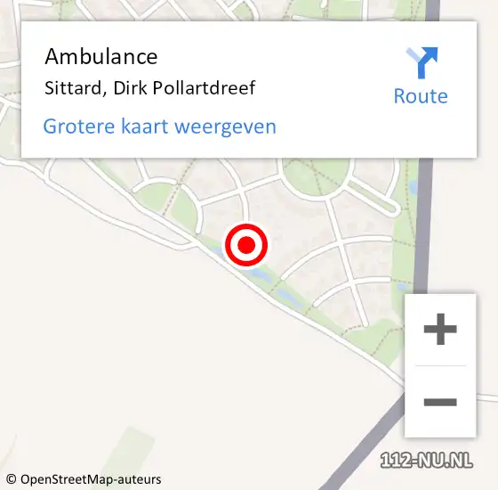 Locatie op kaart van de 112 melding: Ambulance Sittard, Dirk Pollartdreef op 26 november 2014 17:10
