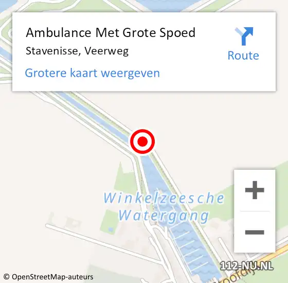 Locatie op kaart van de 112 melding: Ambulance Met Grote Spoed Naar Stavenisse, Veerweg op 26 november 2014 22:08