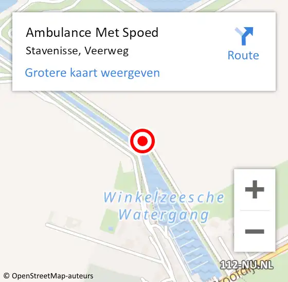 Locatie op kaart van de 112 melding: Ambulance Met Spoed Naar Stavenisse, Veerweg op 26 november 2014 22:13