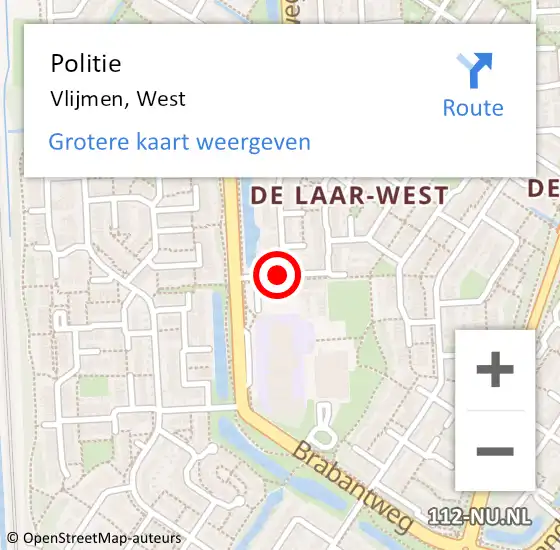 Locatie op kaart van de 112 melding: Politie Vlijmen, West op 26 november 2014 22:27