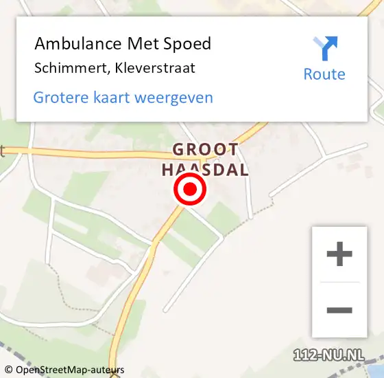 Locatie op kaart van de 112 melding: Ambulance Met Spoed Naar Schimmert, Kleverstraat op 27 november 2014 15:41