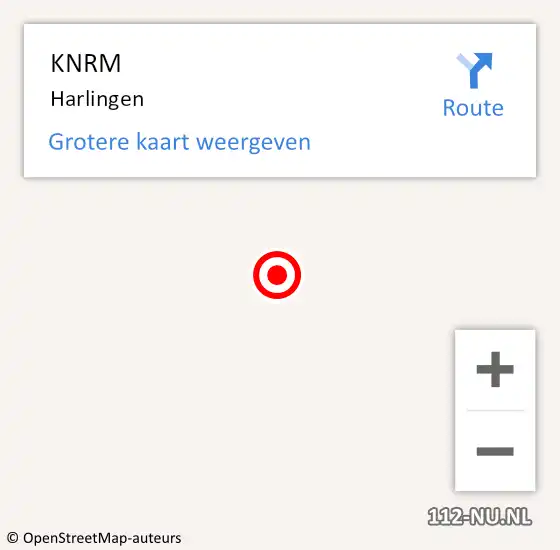 Locatie op kaart van de 112 melding: KNRM Harlingen op 27 november 2014 17:32
