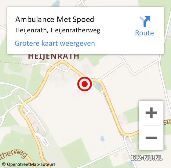 Locatie op kaart van de 112 melding: Ambulance Met Spoed Naar Heijenrath, Heijenratherweg op 28 november 2014 09:29