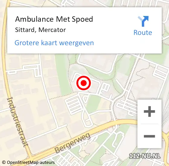 Locatie op kaart van de 112 melding: Ambulance Met Spoed Naar Sittard, Mercator op 28 november 2014 09:43