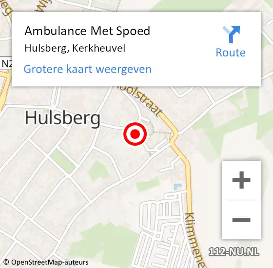 Locatie op kaart van de 112 melding: Ambulance Met Spoed Naar Hulsberg, Kerkheuvel op 28 november 2014 23:36