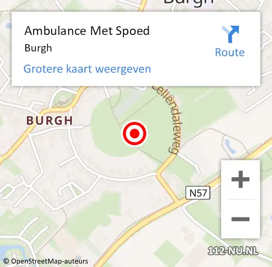Locatie op kaart van de 112 melding: Ambulance Met Spoed Naar Burgh op 29 november 2014 08:10