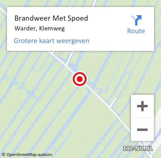 Locatie op kaart van de 112 melding: Brandweer Met Spoed Naar Warder, Klemweg op 29 november 2014 18:03