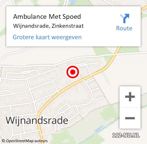 Locatie op kaart van de 112 melding: Ambulance Met Spoed Naar Wijnandsrade, Zinkenstraat op 30 november 2014 13:34