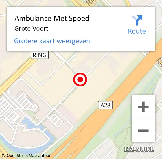 Locatie op kaart van de 112 melding: Ambulance Met Spoed Naar Grote Voort op 30 november 2014 20:36