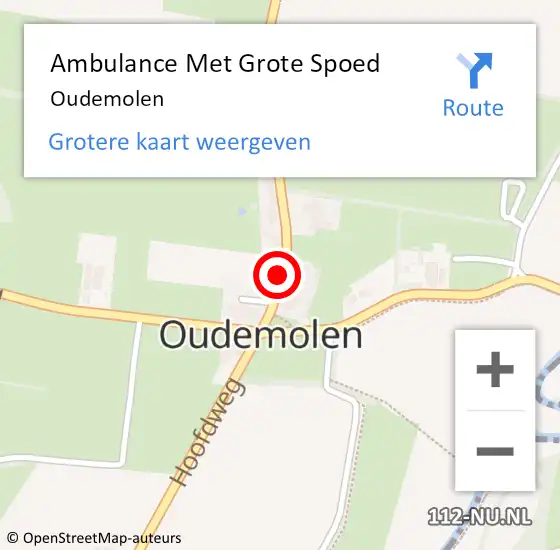 Locatie op kaart van de 112 melding: Ambulance Met Grote Spoed Naar Oudemolen op 2 december 2014 13:44
