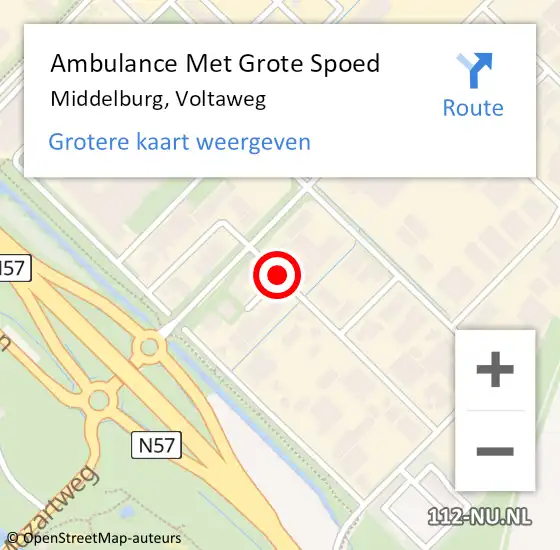 Locatie op kaart van de 112 melding: Ambulance Met Grote Spoed Naar Middelburg, Voltaweg op 23 oktober 2013 00:28