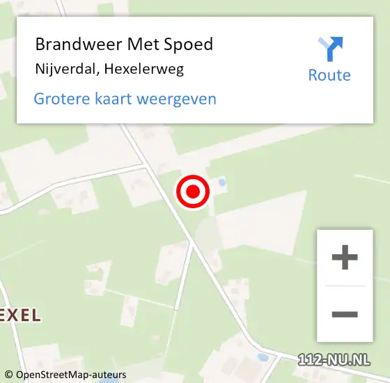 Locatie op kaart van de 112 melding: Brandweer Met Spoed Naar Nijverdal, Hexelerweg op 5 december 2014 14:27