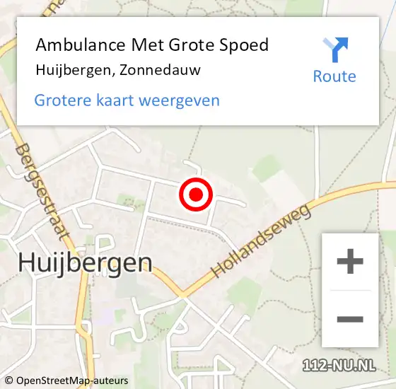 Locatie op kaart van de 112 melding: Ambulance Met Grote Spoed Naar Huijbergen, Zonnedauw op 6 december 2014 14:00