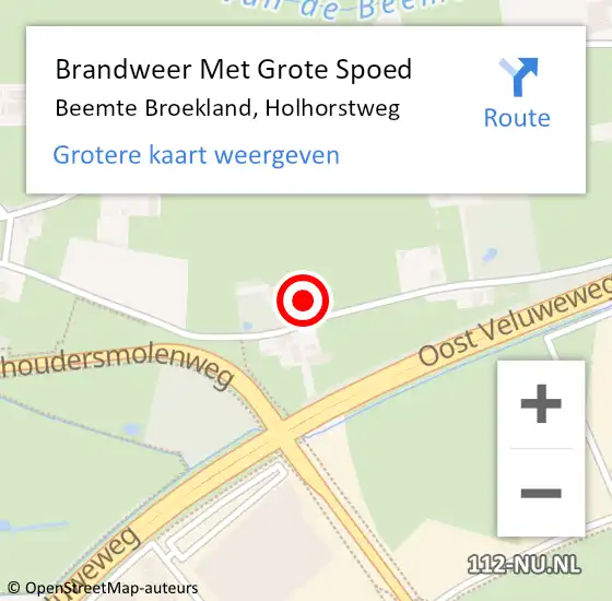 Locatie op kaart van de 112 melding: Brandweer Met Grote Spoed Naar Beemte Broekland, Holhorstweg op 6 december 2014 16:48