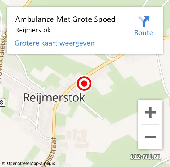 Locatie op kaart van de 112 melding: Ambulance Met Grote Spoed Naar Reijmerstok op 6 december 2014 23:37