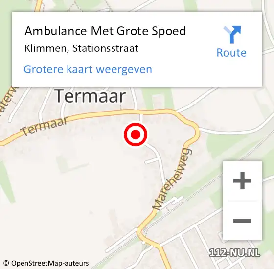 Locatie op kaart van de 112 melding: Ambulance Met Grote Spoed Naar Klimmen, Stationsstraat op 7 december 2014 05:29