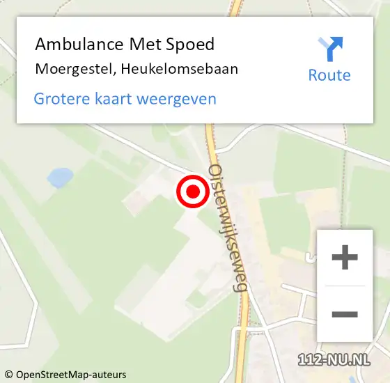 Locatie op kaart van de 112 melding: Ambulance Met Spoed Naar Moergestel, Heukelomsebaan op 8 december 2014 01:30