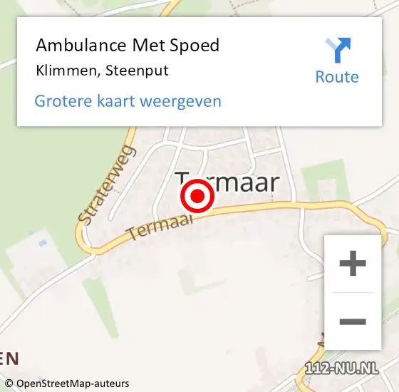 Locatie op kaart van de 112 melding: Ambulance Met Spoed Naar Klimmen, Steenput op 8 december 2014 14:49