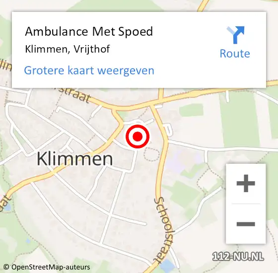 Locatie op kaart van de 112 melding: Ambulance Met Spoed Naar Klimmen, Vrijthof op 8 december 2014 15:28