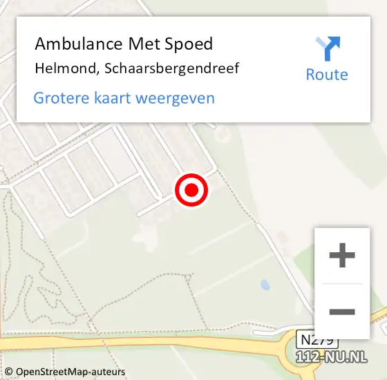 Locatie op kaart van de 112 melding: Ambulance Met Spoed Naar Helmond, Schaarsbergendreef op 8 december 2014 18:59