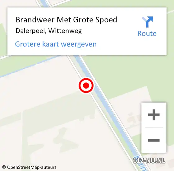 Locatie op kaart van de 112 melding: Brandweer Met Grote Spoed Naar Dalerpeel, Wittenweg op 8 december 2014 23:44