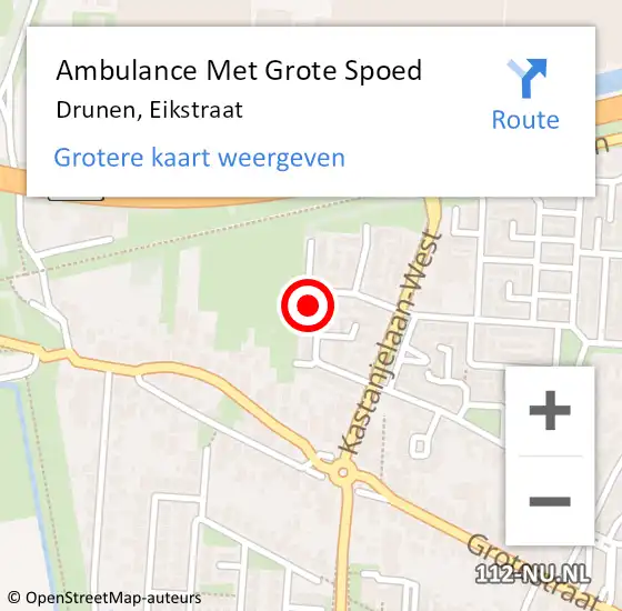 Locatie op kaart van de 112 melding: Ambulance Met Grote Spoed Naar Drunen, Eikstraat op 23 oktober 2013 19:43