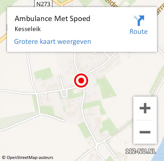 Locatie op kaart van de 112 melding: Ambulance Met Spoed Naar Kesseleik op 23 oktober 2013 21:45