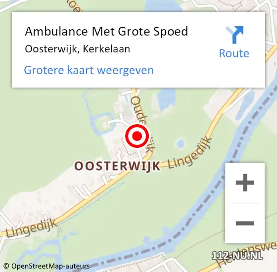 Locatie op kaart van de 112 melding: Ambulance Met Grote Spoed Naar Oosterwijk, Kerkelaan op 11 december 2014 10:48