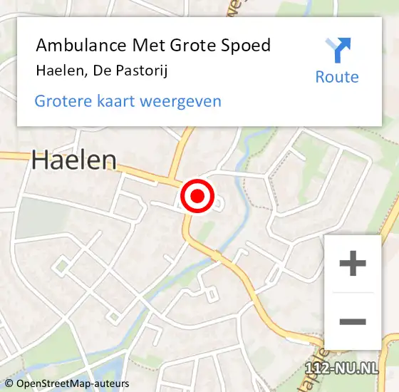 Locatie op kaart van de 112 melding: Ambulance Met Grote Spoed Naar Haelen, De Pastorij op 12 december 2014 13:12