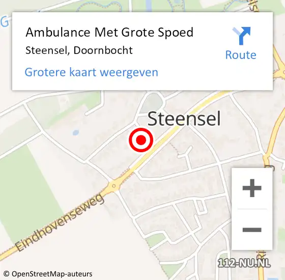 Locatie op kaart van de 112 melding: Ambulance Met Grote Spoed Naar Steensel, Doornbocht op 13 december 2014 10:16