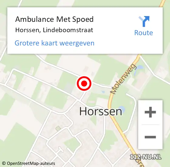 Locatie op kaart van de 112 melding: Ambulance Met Spoed Naar Horssen, Lindeboomstraat op 14 december 2014 09:54