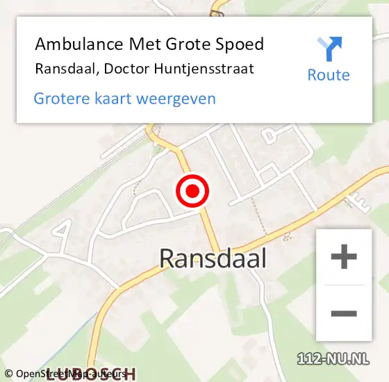 Locatie op kaart van de 112 melding: Ambulance Met Grote Spoed Naar Ransdaal, Doctor Huntjensstraat op 24 oktober 2013 11:52