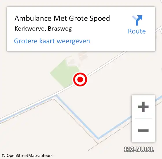 Locatie op kaart van de 112 melding: Ambulance Met Grote Spoed Naar Kerkwerve, Brasweg op 16 december 2014 05:06