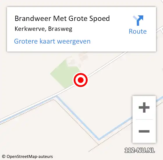 Locatie op kaart van de 112 melding: Brandweer Met Grote Spoed Naar Kerkwerve, Brasweg op 16 december 2014 05:16