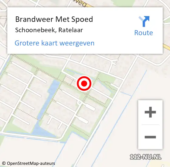 Locatie op kaart van de 112 melding: Brandweer Met Spoed Naar Schoonebeek, Ratelaar op 16 december 2014 08:17