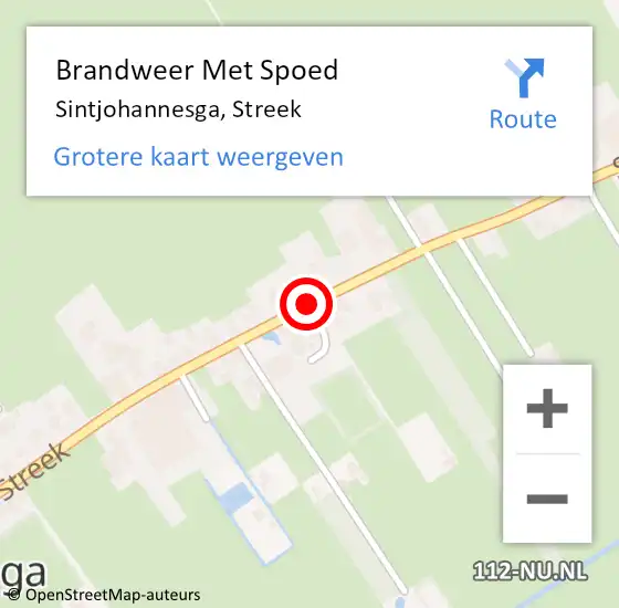 Locatie op kaart van de 112 melding: Brandweer Met Spoed Naar Sintjohannesga, Streek op 17 december 2014 15:57
