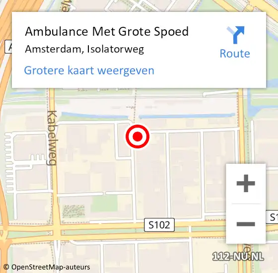 Locatie op kaart van de 112 melding: Ambulance Met Grote Spoed Naar Amsterdam, Isolatorweg op 17 december 2014 23:38