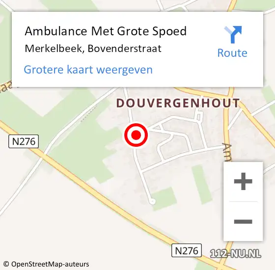 Locatie op kaart van de 112 melding: Ambulance Met Grote Spoed Naar Merkelbeek, Bovenderstraat op 18 december 2014 05:07