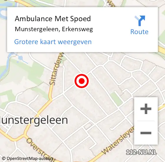 Locatie op kaart van de 112 melding: Ambulance Met Spoed Naar Munstergeleen, Erkensweg op 19 december 2014 09:49