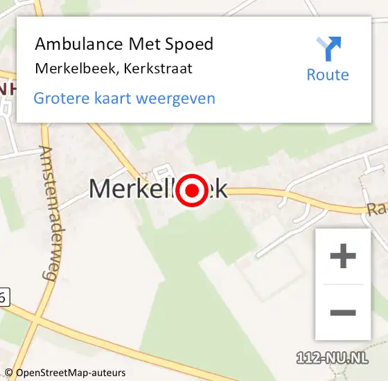 Locatie op kaart van de 112 melding: Ambulance Met Spoed Naar Merkelbeek, Kerkstraat op 19 december 2014 12:36