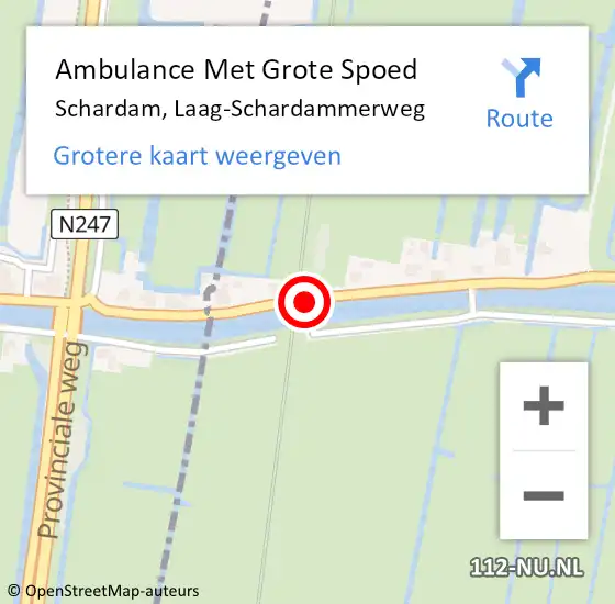 Locatie op kaart van de 112 melding: Ambulance Met Grote Spoed Naar Schardam, Laag-Schardammerweg op 19 december 2014 12:56