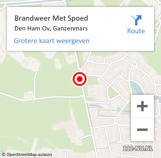 Locatie op kaart van de 112 melding: Brandweer Met Spoed Naar Den Ham Ov, Ganzenmars op 20 december 2014 11:44
