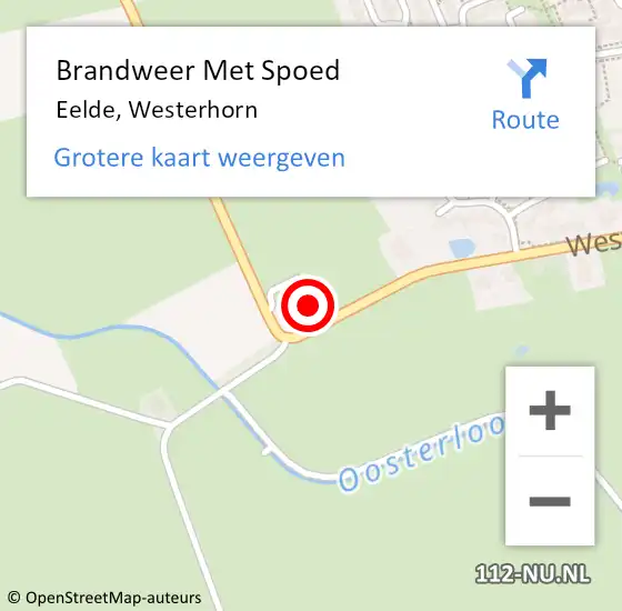 Locatie op kaart van de 112 melding: Brandweer Met Spoed Naar Eelde, Westerhorn op 20 december 2014 16:40