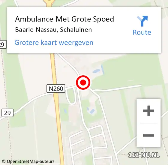 Locatie op kaart van de 112 melding: Ambulance Met Grote Spoed Naar Baarle-Nassau, Schaluinen op 20 december 2014 20:09