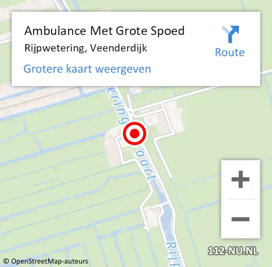 Locatie op kaart van de 112 melding: Ambulance Met Grote Spoed Naar Rijpwetering, Veenderdijk op 22 december 2014 17:48
